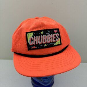 Chubbies Retro Snapback Hat Cap Rope Brim Orange Adjustable Men USA Made